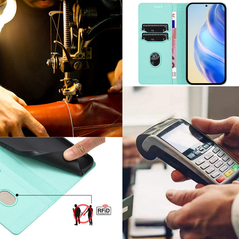 For Motorola Edge 60 Neo 5G / Edge 50 Neo 5G / Moto S50 5G / ThinkPhone 25 5G Wallet Case RFID Blocking Litchi Texture Leather Mobile Cover