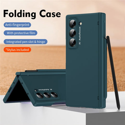 Phone Case for Samsung Galaxy Z Fold Special Hinge PC Cover with Stylus