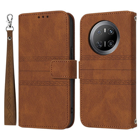 For Huawei Mate 70 Case Wallet Skin-Touch Leather Imprinted Phone Cover