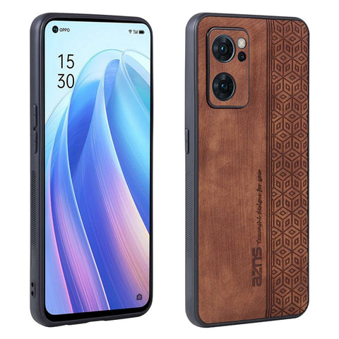 AZNS Cell Phone Cover For Oppo Reno7 5G (Global), Imprinted Pattern PU Leather+TPU Protective Phone Case