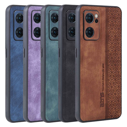 AZNS Cell Phone Cover For Oppo Reno7 5G (Global), Imprinted Pattern PU Leather+TPU Protective Phone Case