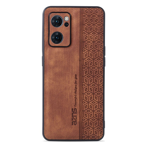 AZNS Cell Phone Cover For Oppo Reno7 5G (Global), Imprinted Pattern PU Leather+TPU Protective Phone Case