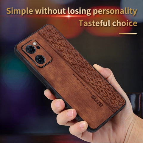 AZNS Cell Phone Cover For Oppo Reno7 5G (Global), Imprinted Pattern PU Leather+TPU Protective Phone Case