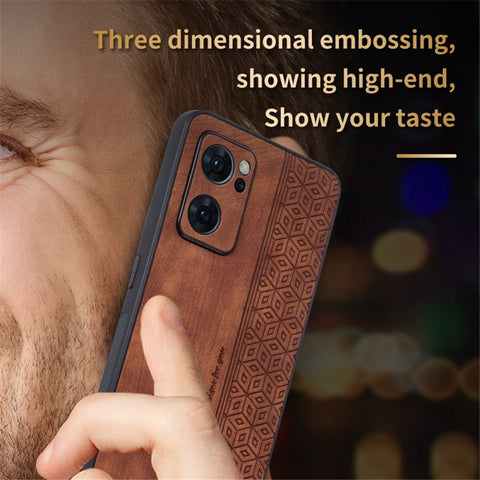 AZNS Cell Phone Cover For Oppo Reno7 5G (Global), Imprinted Pattern PU Leather+TPU Protective Phone Case