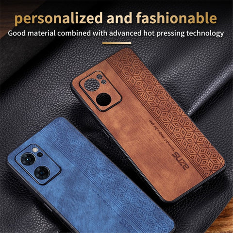 AZNS Cell Phone Cover For Oppo Reno7 5G (Global), Imprinted Pattern PU Leather+TPU Protective Phone Case