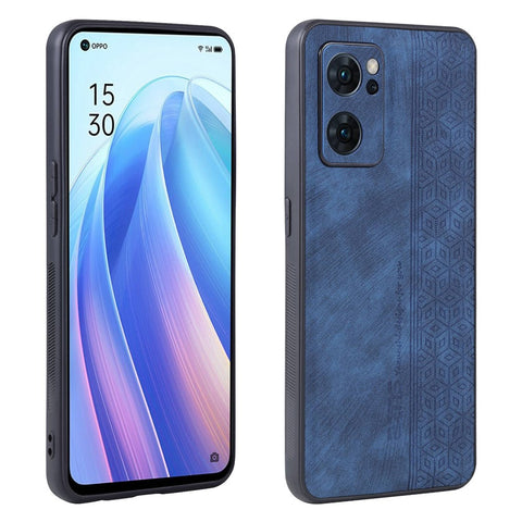 AZNS Cell Phone Cover For Oppo Reno7 5G (Global), Imprinted Pattern PU Leather+TPU Protective Phone Case