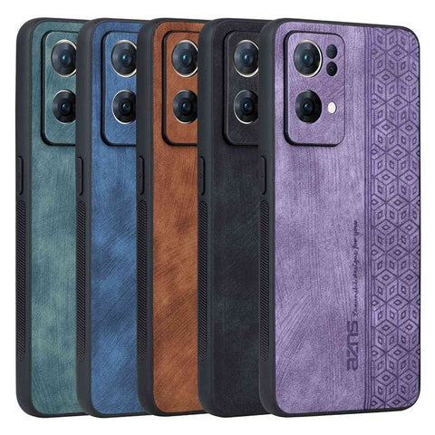 AZNS For Oppo Reno7 Pro 5G Drop-proof Imprinted Pattern Phone Case PU Leather Coated TPU Protective Cell Phone Cover