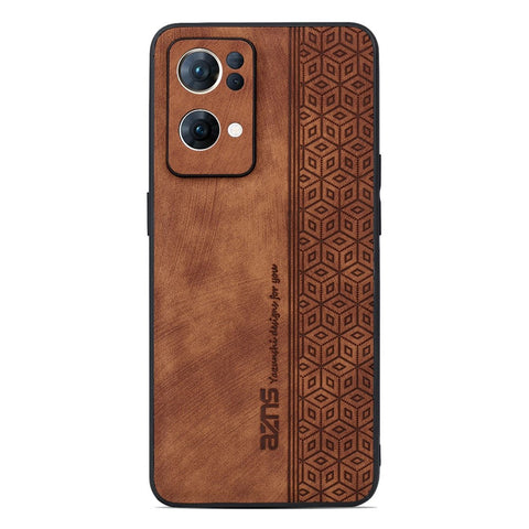 AZNS For Oppo Reno7 Pro 5G Drop-proof Imprinted Pattern Phone Case PU Leather Coated TPU Protective Cell Phone Cover
