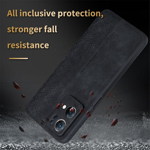 AZNS For Oppo Reno7 Pro 5G Drop-proof Imprinted Pattern Phone Case PU Leather Coated TPU Protective Cell Phone Cover