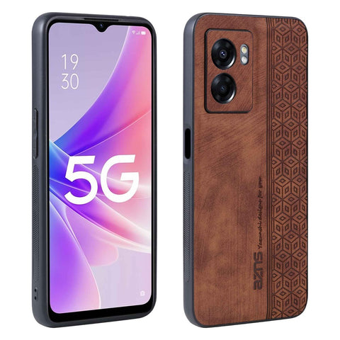 AZNS For Oppo A57 (2022) 5G / A77 5G / Realme Q5i / V23 4G Imprinted Pattern Phone Case PU Leather Coated TPU Shockproof Shell