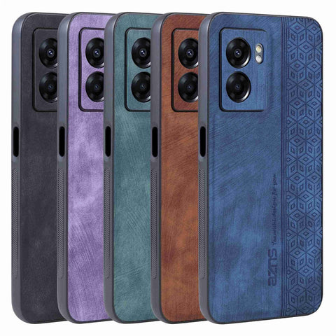 AZNS For Oppo A57 (2022) 5G / A77 5G / Realme Q5i / V23 4G Imprinted Pattern Phone Case PU Leather Coated TPU Shockproof Shell