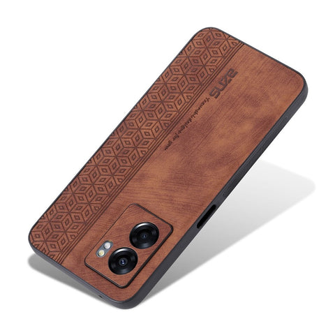 AZNS For Oppo A57 (2022) 5G / A77 5G / Realme Q5i / V23 4G Imprinted Pattern Phone Case PU Leather Coated TPU Shockproof Shell