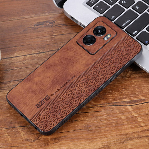 AZNS For Oppo A57 (2022) 5G / A77 5G / Realme Q5i / V23 4G Imprinted Pattern Phone Case PU Leather Coated TPU Shockproof Shell
