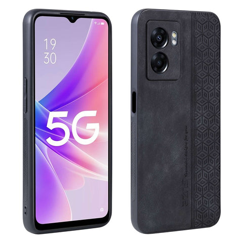 AZNS For Oppo A57 (2022) 5G / A77 5G / Realme Q5i / V23 4G Imprinted Pattern Phone Case PU Leather Coated TPU Shockproof Shell