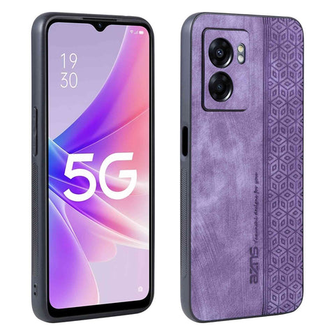 AZNS For Oppo A57 (2022) 5G / A77 5G / Realme Q5i / V23 4G Imprinted Pattern Phone Case PU Leather Coated TPU Shockproof Shell