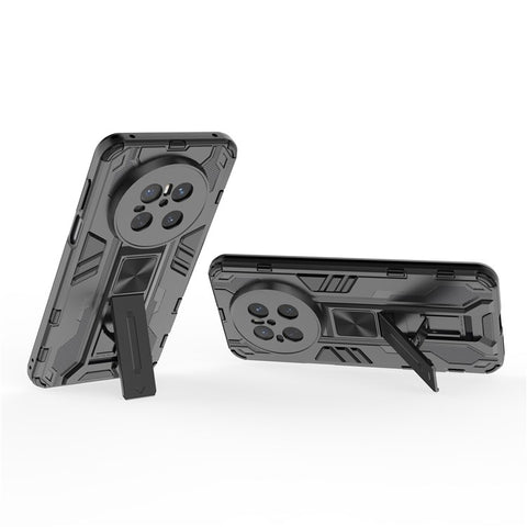 For Huawei Mate 70 Case PC + TPU Shockproof Phone Cover with Kickstand - Black