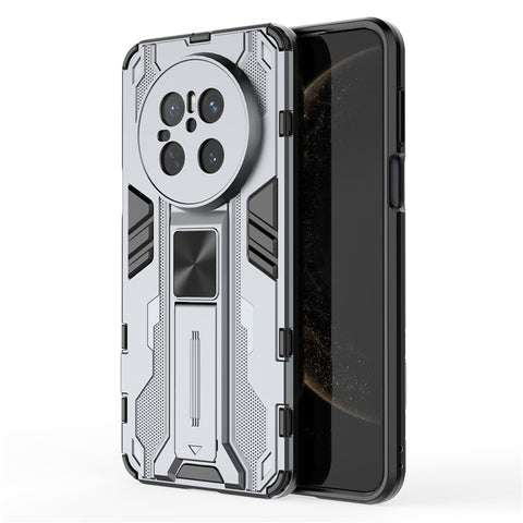 For Huawei Mate 70 Case PC + TPU Shockproof Phone Cover with Kickstand - Black