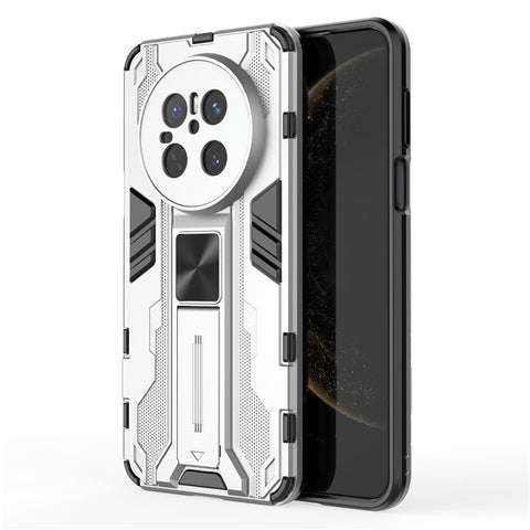 For Huawei Mate 70 Case PC + TPU Shockproof Phone Cover with Kickstand - Black