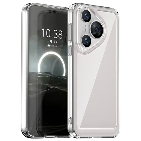 WANLONFENG MF Series for Huawei Pura 70 Case TPU+Acrylic Clear Phone Cover with Tempered Glass Film