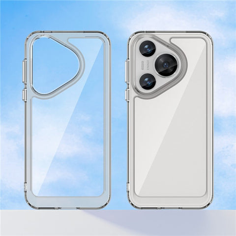 WANLONFENG MF Series for Huawei Pura 70 Case TPU+Acrylic Clear Phone Cover with Tempered Glass Film