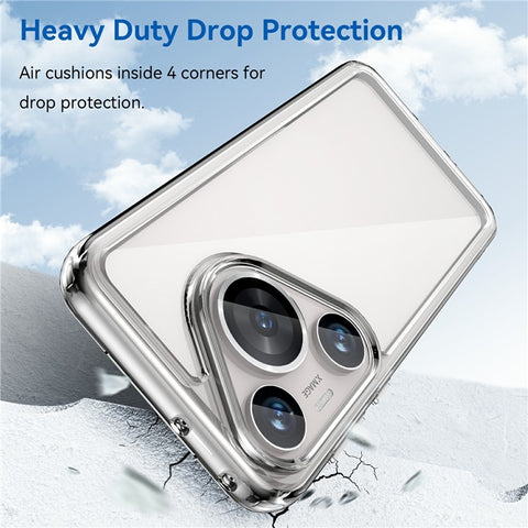 WANLONFENG MF Series for Huawei Pura 70 Pro+ / Pura 70 Pro Case TPU+Acrylic Clear Phone Cover with Tempered Glass Film