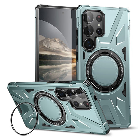 For Samsung Galaxy S25 Ultra Magnetic Case Kickstand TPU PC Phone Cover