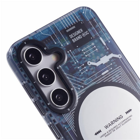 YOUNGKIT For Samsung Galaxy S25 Magnetic Case IMD Circuit Board PC TPU Phone Cover Matte Finish