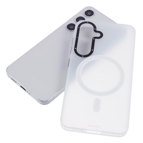 YOUNGKIT For Samsung Galaxy S25 Matte Magnetic Case PET TPU Shockproof Phone Cover
