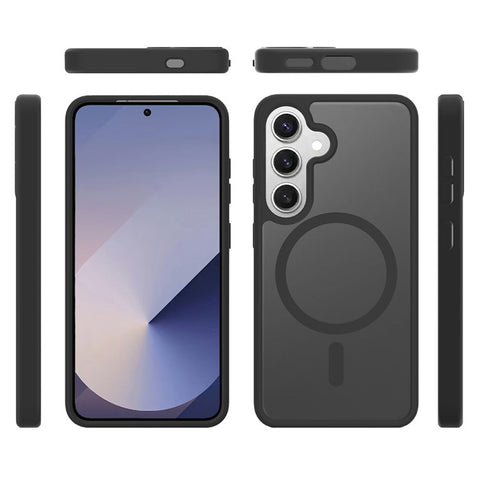 For Samsung Galaxy S25 / S24 Magnetic Case TPU Frame Acrylic Back Phone Cover Skin Touch