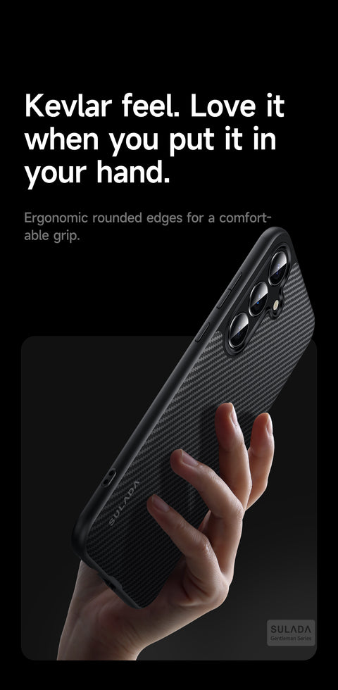 SULADA For Samsung Galaxy S25 Gentleman Series Aramid Fiber Texture Metal Buttons Magnetic Camera Protection Case