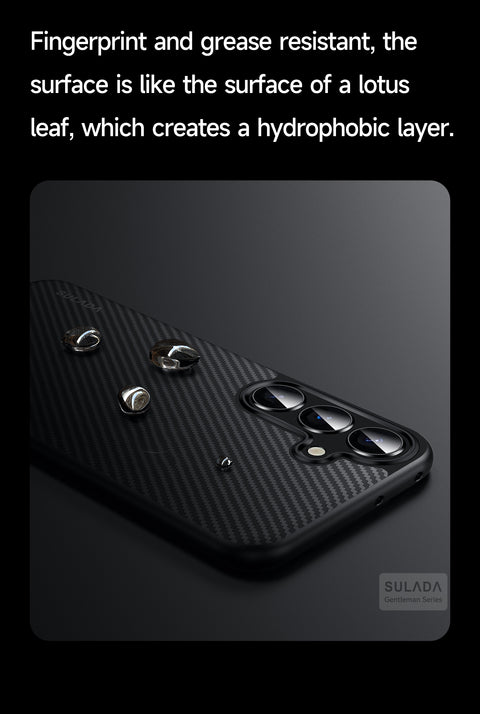 SULADA For Samsung Galaxy S25 Gentleman Series Aramid Fiber Texture Metal Buttons Magnetic Camera Protection Case