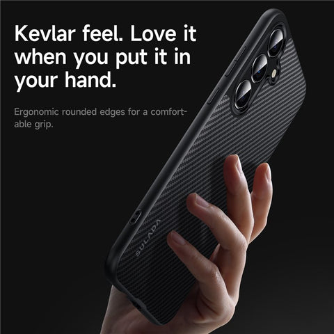 SULADA For Samsung Galaxy S25 Gentleman Series Aramid Fiber Texture Metal Buttons Magnetic Camera Protection Case