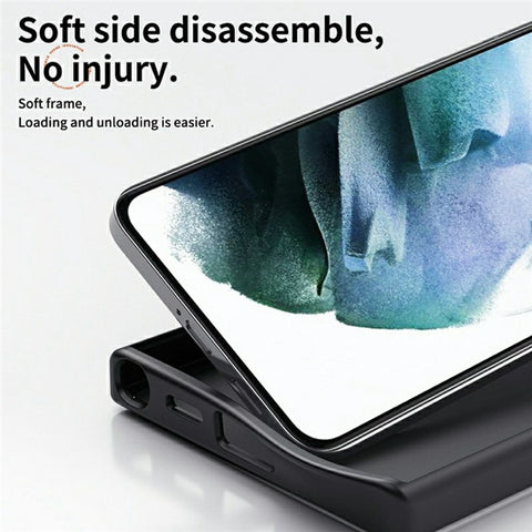 For Samsung Galaxy S25 Magnetic Case PC + TPU Phone Cover Ring Holder Carbon Fiber Texture