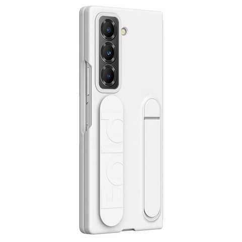 Kickstand Wristband Phone Case for Samsung Galaxy Z Fold Special PC Silicone Mobile Cover with Tempered Glass Film