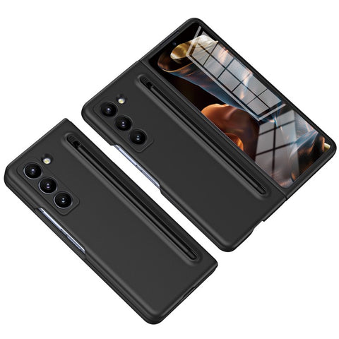 Phone Case with Tempered Glass Film for Samsung Galaxy Z Fold Special Hard PC Back Cover with Stylus