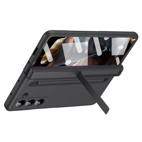 Kickstand Phone Case for Samsung Galaxy Z Fold Special PC Back Cover with Stylus and Tempered Glass Film