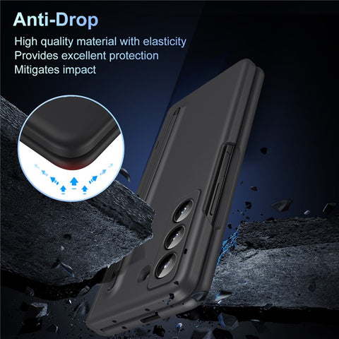 Kickstand Phone Case for Samsung Galaxy Z Fold Special PC Back Cover with Stylus and Tempered Glass Film