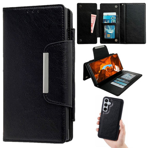 For Samsung Galaxy S25 Detachable Cover PU Leather 2 in 1 Magnetic Wallet Phone Case