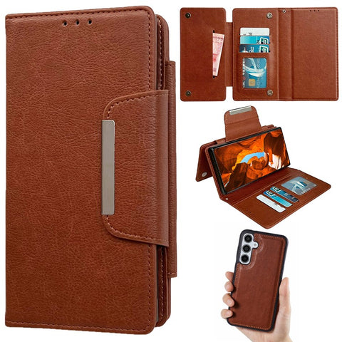 For Samsung Galaxy S25 Detachable Cover PU Leather 2 in 1 Magnetic Wallet Phone Case