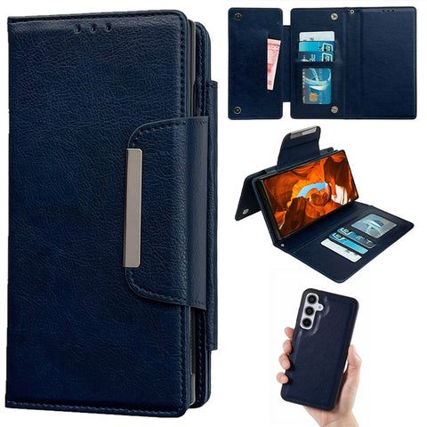 For Samsung Galaxy S25 Detachable Cover PU Leather 2 in 1 Magnetic Wallet Phone Case