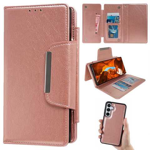 For Samsung Galaxy S25 Detachable Cover PU Leather 2 in 1 Magnetic Wallet Phone Case