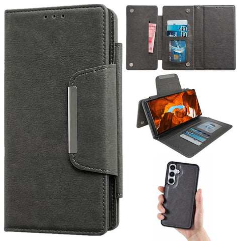 For Samsung Galaxy S25 Detachable Cover PU Leather 2 in 1 Magnetic Wallet Phone Case