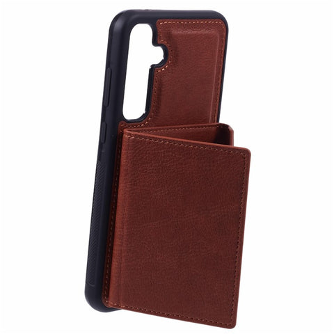 For Samsung Galaxy S25 Case Card Bag Kickstand TPU + PU Phone Cover