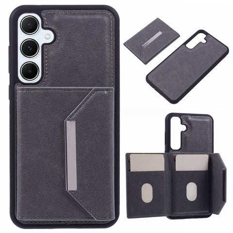For Samsung Galaxy S25 Case Card Bag Kickstand TPU + PU Phone Cover