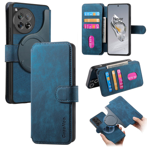CASENEO For OnePlus 12 5G Magnetic Case  Detachable Leather Phone Wallet Cover