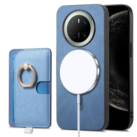 For Huawei Mate 70 Case Ring Kickstand Leather + TPU + PC Phone Cover Detachable Card Holder