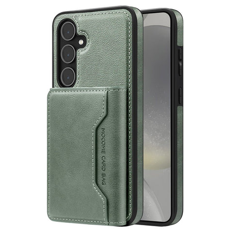 For Samsung Galaxy S25 Magnetic Case Leather Back Phone Cover with Detachable Card Bag