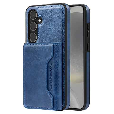 For Samsung Galaxy S25 Magnetic Case Leather Back Phone Cover with Detachable Card Bag