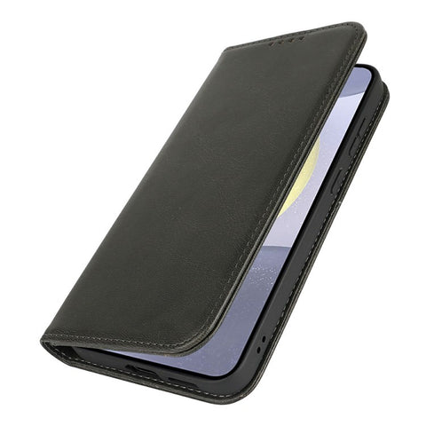 For Samsung Galaxy S25+ Case PU Leather Calf Textured Magnetic Closing Smart Phone Cover