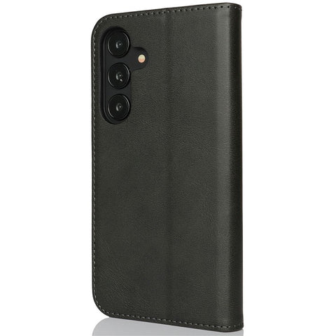 For Samsung Galaxy S25+ Case PU Leather Calf Textured Magnetic Closing Smart Phone Cover